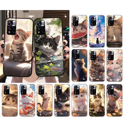 Чехол для телефона с милым котом для Xiaomi Redmi note 13 12 Pro 11S 11 10 Pro 10S 12S Redmi 10 9C 13C