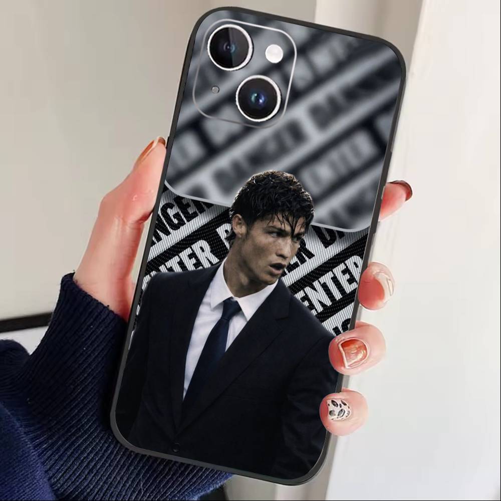 Чехол для телефона Player L-Ronaldo C-CR7 для iPhone17,16,15,14,13,12 Plus,Max Мягкий Силиконовый Черный Чехол