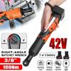 Electric Wrench 42V 3/8" Cordless Ratchet Rechargeable Scaffolding 90N.m Right Angle Wrench Tool with 1/2Battery Charger