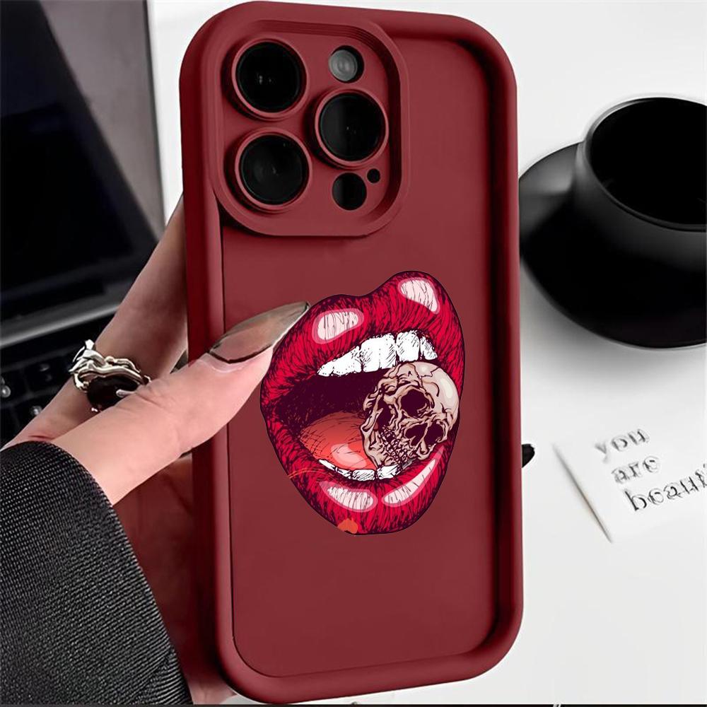 LZ20 Lips kiss design силиконовый чехол для телефона Infinix Smart 9 Hot 40i Tecno Camon 20 Pro Moto G22 G30 OnePlus Google Pixel 9 противоударный задний чехол