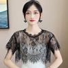 Женский шарф Кружево Кружевная шаль Белый Черный Блузка Плечи Шарф Ложный воротник Накидка Весна Осень