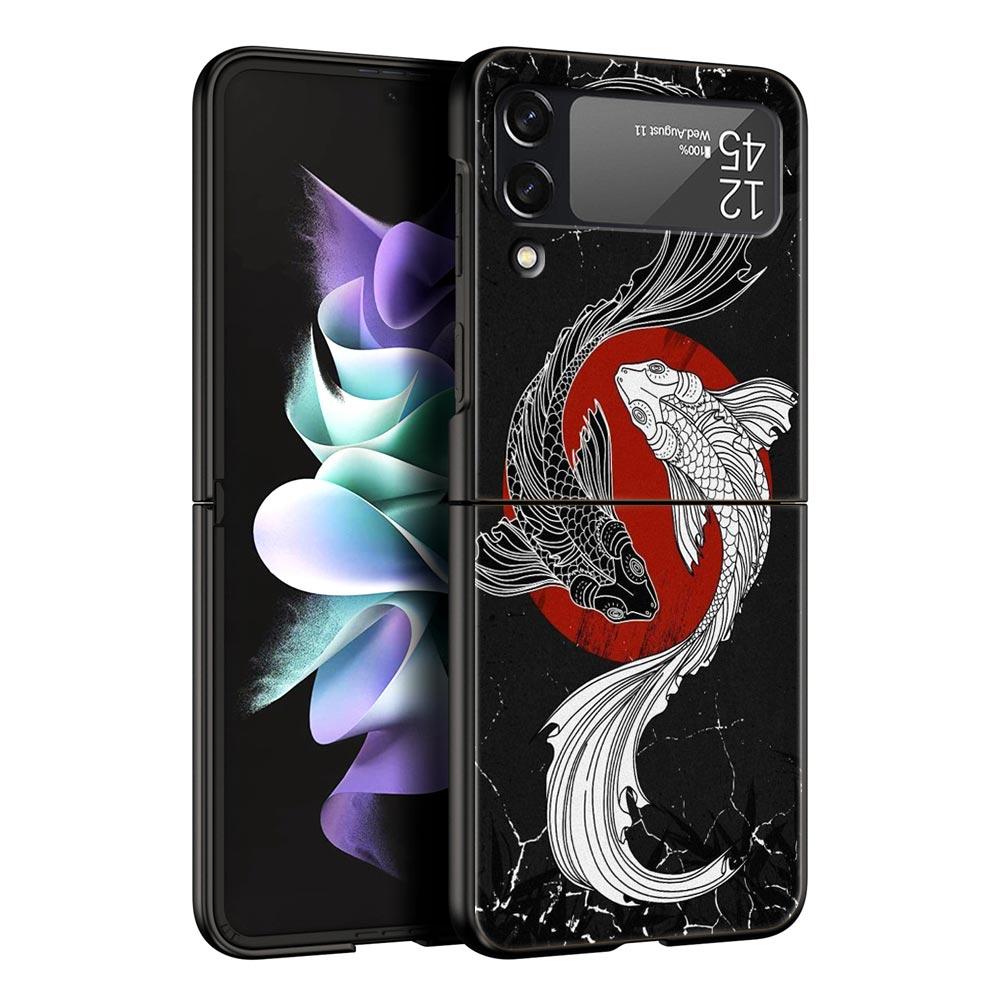 Чехол для телефона Samsung Galaxy Z Flip 3 4 5 складной мобильный чехол жесткий ПК Fundas черный защитный чехол тигровый неоновый леопард