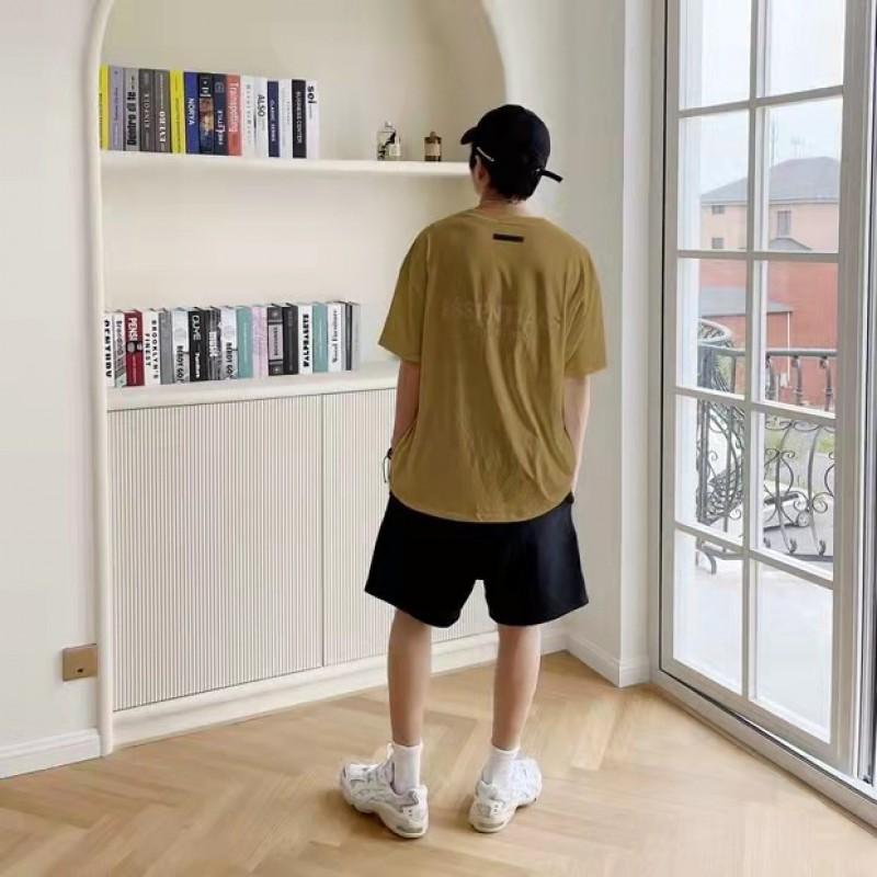 Mens Oversized Cotton Streetwear T-Shirt With Letter Print Casual Short Sleeve Tee