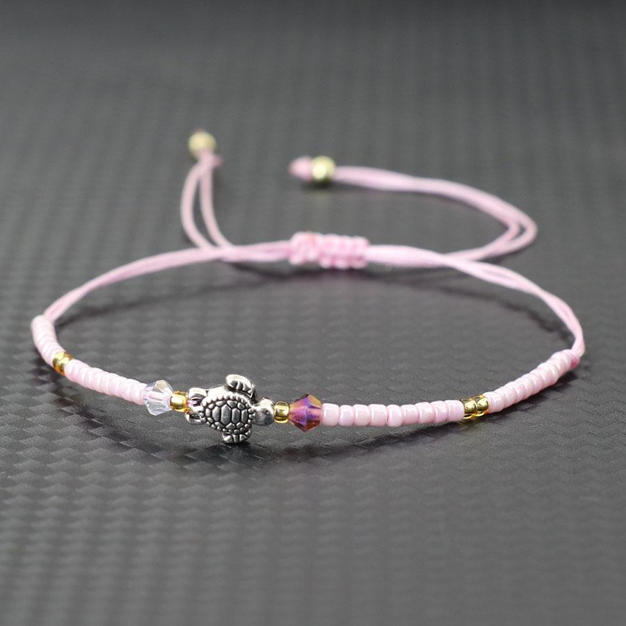 New Handmade Weaven Thin String Bracelet Men Women Beach Surfing Turtle Braslet Bohemia Seed Beads Braclet Valentine Day Gift