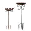 Metal Bird Bath Outdoor Retro Bird Bath Easy To Clean Bowl with Stake Rust-Proof Birdbath for Garden Patio Yard Decor