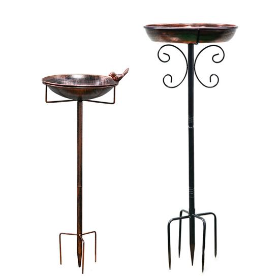 Metal Bird Bath Outdoor Retro Bird Bath Easy To Clean Bowl with Stake Rust-Proof Birdbath for Garden Patio Yard Decor