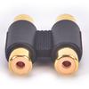 Двойной 2 X Rca Phono Coupler Female To Female Audio Video Connector Adapter Gold