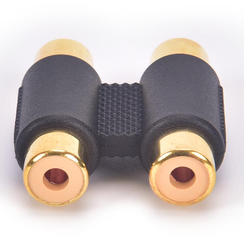 Двойной 2 X Rca Phono Coupler Female To Female Audio Video Connector Adapter Gold