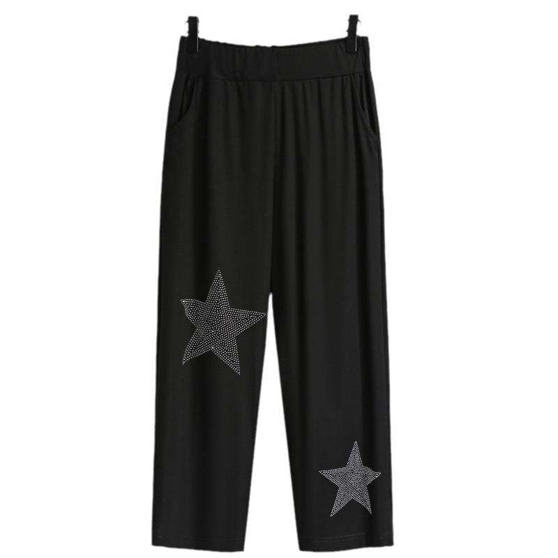 Женские летние повседневные спортивные свободные шаровары брюки больших размеров