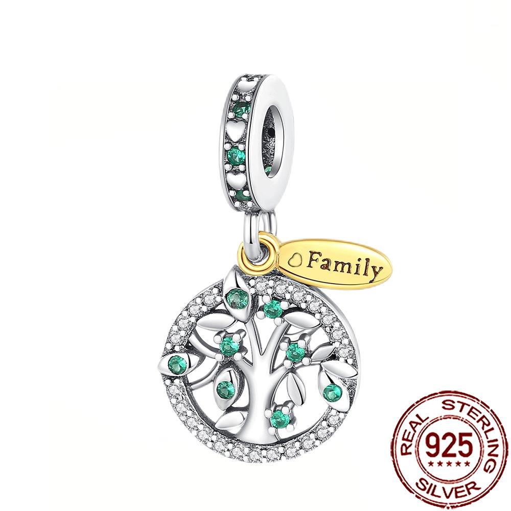 New Charms 925 Silver Sister Daughter Mum Mother Family Love Heart Beads Fit Origina Bracelet Necklace DIY Jewelry
