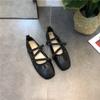 Весенние балетки женские удобные кожаные туфли 2025 женские роскошные женские туфли-лодочки с квадратным носком туфли Мэри Джейн женские туфли с двойной пряжкой