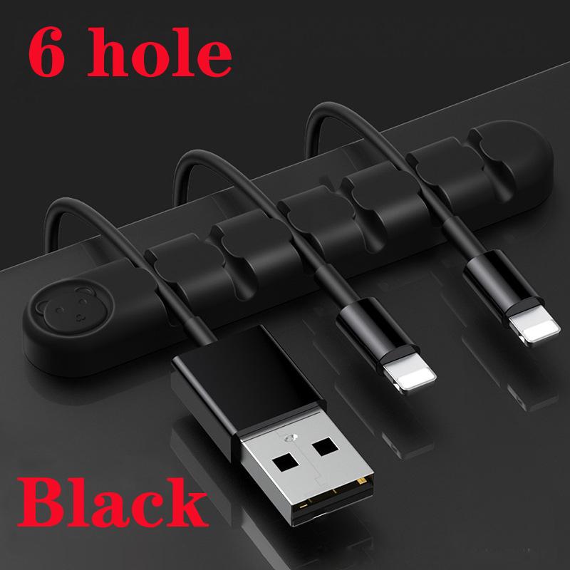Силиконовый органайзер для USB-кабеля Устройство для намотки кабеля Настольные аккуратные зажимы для управления Держатель кабеля для мыши Органайзер для наушников