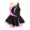Girls' Figure Skating Dress Sleeveless Glitter Rhinestone Ballet Leotard Dress Competition Costume Gymnastics Suit