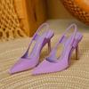 2024 Spring  Brand Women Slingback Sandals Pointed Toe Slip On Thin High Heel Ladies Elegant Pumps Shoes Drss Sandals