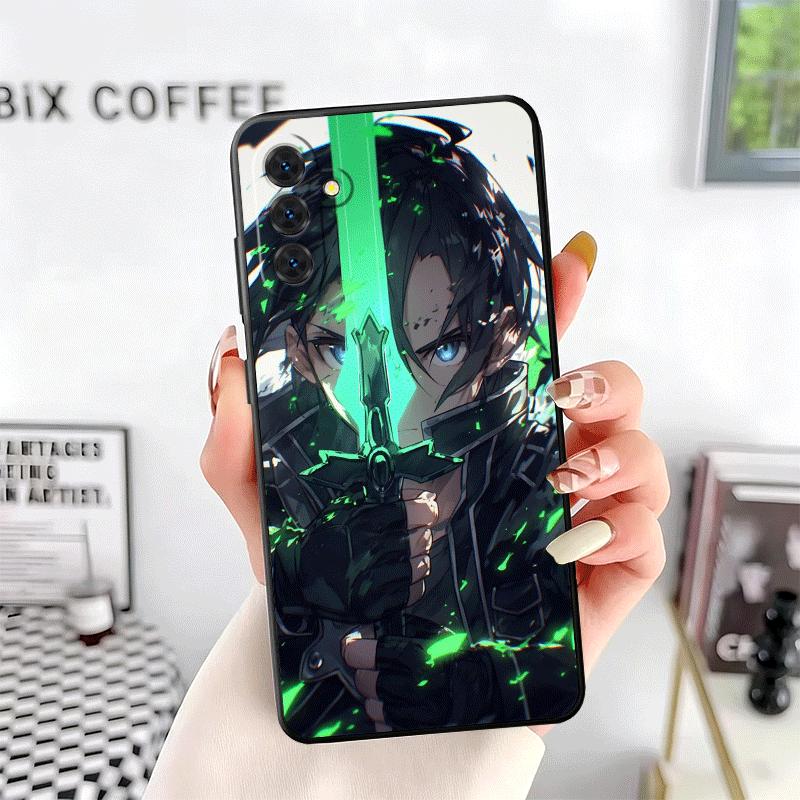 Мягкий чехол для телефона S-Sword O-Online SAO Kirito для Samsung A17 A37 A57 A16 A26 A36 A56 A15 A25 A35 A55 A14 A24 A34 A54 A13 A23 A33