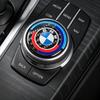 1Pcs Car Multimedia Knob Button Cover Sticker Accessories For BMW G80 G06 G07 G42 G14 G15 G16 F82 F20 F21 F83 M2 M3 M4 M5 M8 F95 QZ7