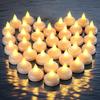 12-48pcs LED Floating Candles Flameless Flickering Tea Lights Candles for Bathtub Swimming Pool Vase Valentine Christmas Decor