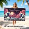 Octopus Sea Life Theme Soft Beach Towel Personalized Custom Name Text Towel Portable for Beach Pool Travel