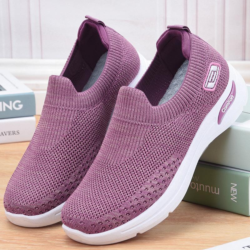 Changfengshu Women's Shoe Processing Customized Flying Woven Casual Shoes Daily Versatile Flat Shoes Comfortable and Breathable Single Shoes