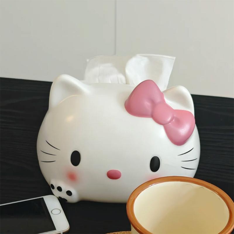 Sanrio Хелло Китти Мультяшная Милая Коробка для салфеток Креативная Кавайная Декор для гостиной, столовой, спальни Коробка для туалетной бумаги в машину Подарок