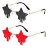 Cosplay Glasses Star Shape Rimless Sunglasses Pentagram Glasses Pentagram Droplet Shape Sun Glasses