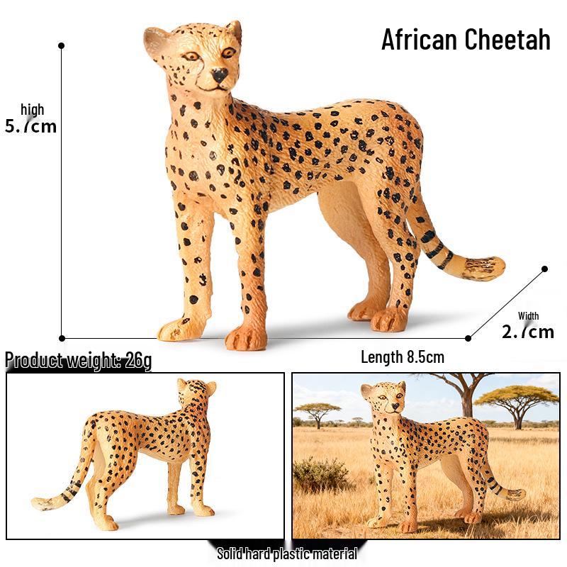 Kids' Wild Animal Model Toys: Leopard, Cheetah, Jaguar, Black Panther, Snow Leopard Figurines.