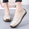 Flat Mom Shoes Middle-Aged And Elderly Leather Shoes Spring Autumn Single Shoes Tendon Soft Bottom One Step Doublure Shoes