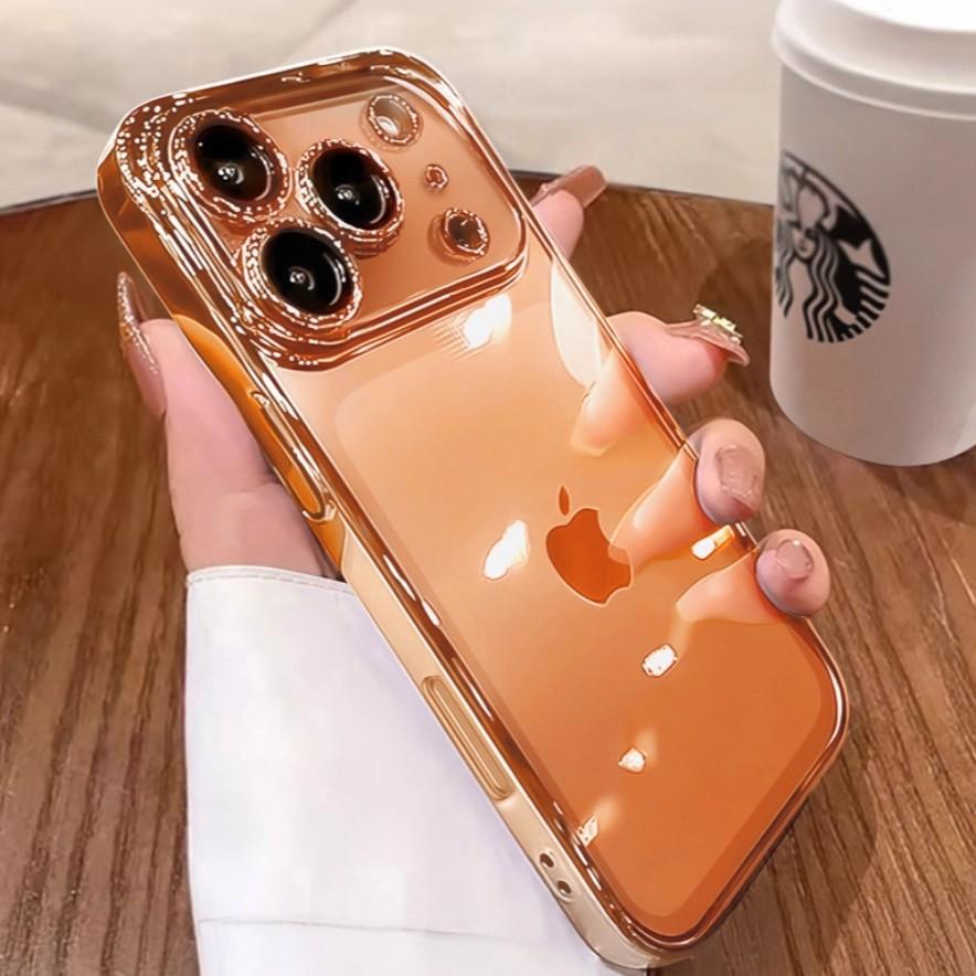 Применимо к iPhone17proMax гальванический ПК чехол для мобильного телефона всесторонний Apple 16 прозрачный и простой 15 противоударный защитный чехол