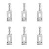6pcs Single Locking Metal Tremolo Bridge Saddles with Screw Spring for Electric Guitar(Silver)