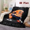 Connor McDavid Portrait Print 2D Flat Pattern Flannel Blanket High quality All Seasons Warmth and Comfort Perfect for Christmas Gifts.