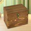 Wooden Storage Box Vintage Wood Multipurpose Practical Flip Top Organizer Display Case for