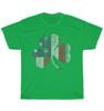 Irish American Flag Shamrock St Patricks Day T-Shirt Unisex Funny Tee Gift NEW