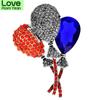 Big Crystal Balloon Brooches For Women Cute Color Romantic Office Party Rhinestone Brooch Pin Friends Jewelry Gift