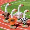 Sports Ball Goose Outfit Soccer Basketball Baseball Rugby Porch Goose Costume Game Day Clothes for 23" H Statue Patio Yard Lawn Decor