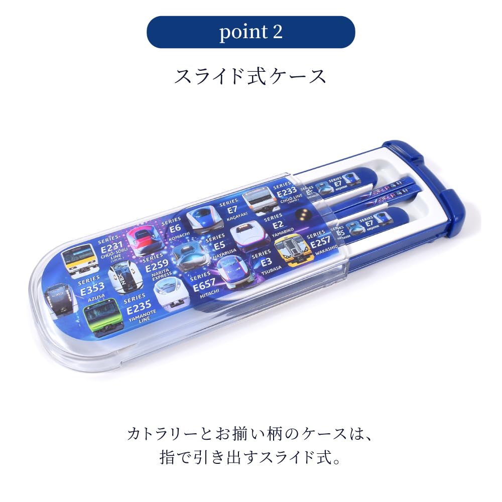 COLORFUL CANDY STYLE Cutlery Chopsticks Spoon Fork Lunch Goods Trio Set Train Face Collection East Japan Commercialization Licensed Made In Japan Boys