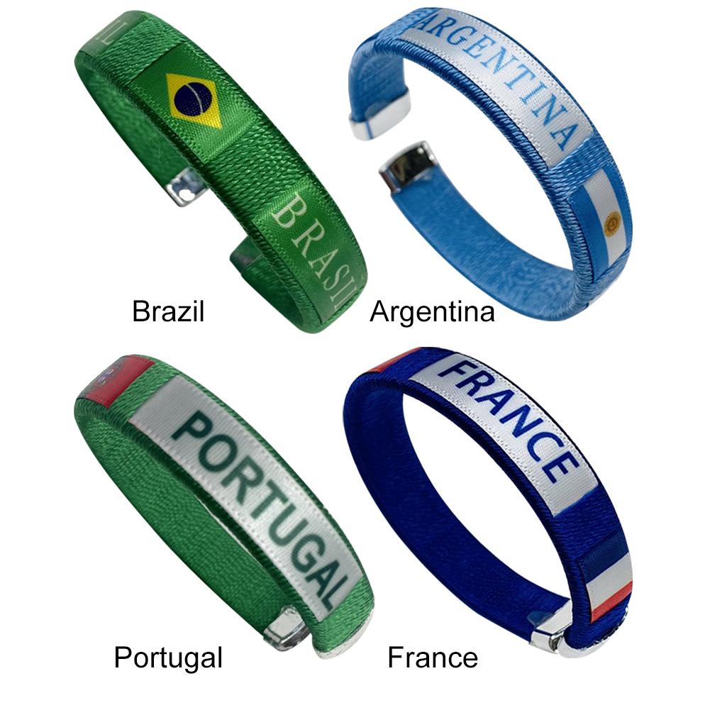1-8 шт., браслет с национальными флагами, диаметр 65 мм, браслет с флагом страны, сувенирный браслет в стиле национального флага, футбольный матч, аплодисменты