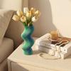 Flower Arrangement Modern Twisted Flower Bottle Gradient Color Plant Pot  Office Tabletop Ornaments