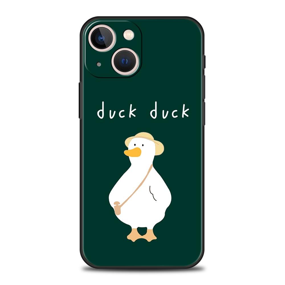 Роскошный чехол для телефона iPhone 15 14 11 Pro Max 13 12 XS X XR SE3 7 8 Plus, противоударный чехол с изображением милого гуся или утки