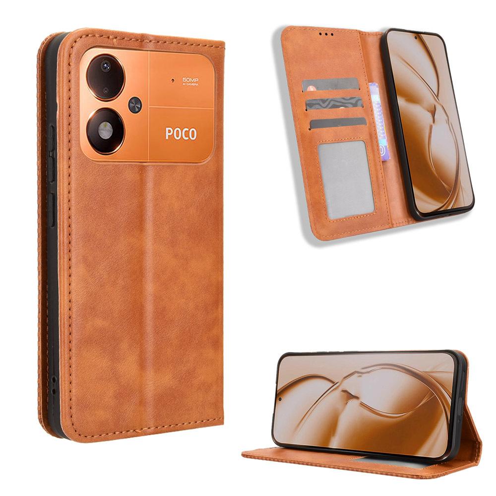 Xiaomi Poco M8 Power Case with Card Holder,Leather Wallet Case with Flip Card Slots, Kickstand & Magnetic Closure for Xiaomi Poco M8 Power