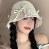 Женская панама с бантом, новая весенне-летняя дышащая солнцезащитная панама, маленькая шляпка, подчеркивающая лицо