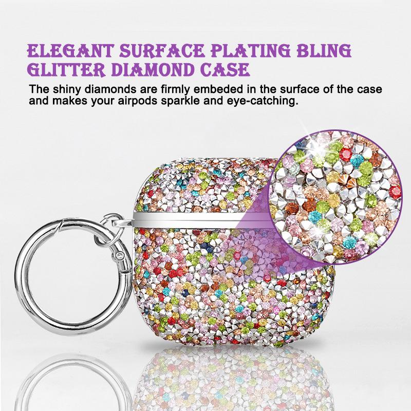 Новый чехол для наушников Rainbow Diamond совместим с Apple AirPods 4-го поколения, Позолоченными AirPods Pro 2