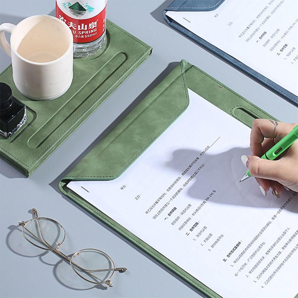Magnetic Writing Clipboard Leather Document Filing Organizer A4 File Folder  Meeting Minutes