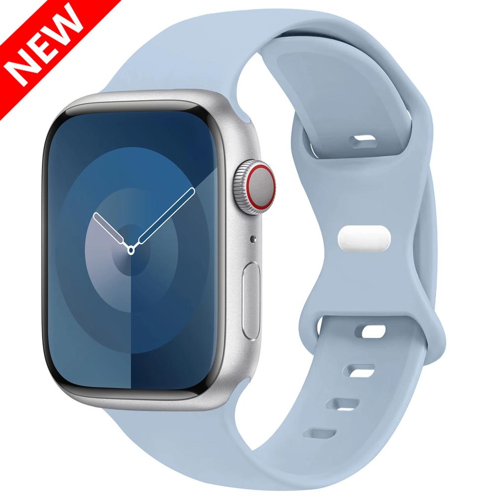 Силиконовый ремешок для Apple Watch Band 45 мм 44 мм 41 мм 40 мм 42 мм 46 мм ultra 49 мм Спортивный браслет correa серия 11 7 8 9 10 4 3 5 6 se