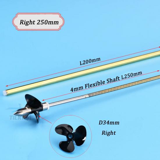 RC Model Boat Shaft Kit 4mm Left/ Right Flexible Axle+Drive Dog + Gasket+3 Blades Proprller + Prop Nut + Brass Tube For RC Boat
