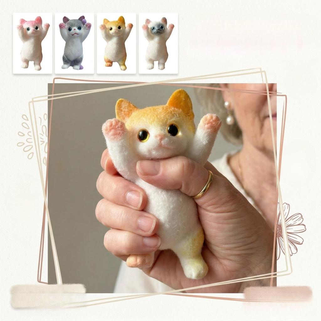 Плюшевая игрушка Кот стоячий Мягкая фигурка животного Реалистичное украшение Котенка для стола Домашний Офис Декор Подарок для Детей Взрослых
