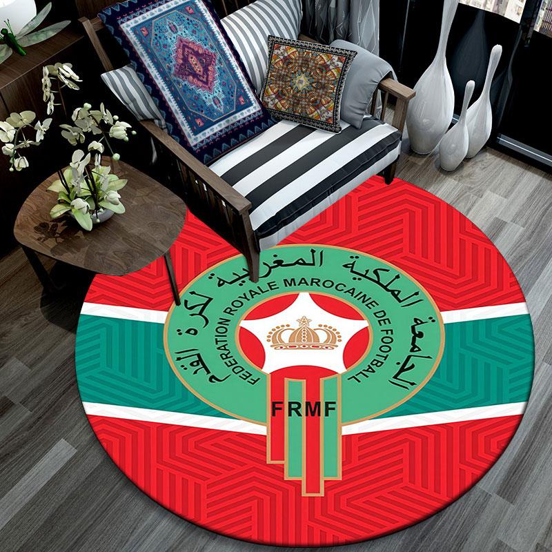 Morocco pattern round rug,Carpet Rug for Living Room Bedroom Playroom ,Non-slip Floor Mat,Holiday Gifts and Birthday Gifts.