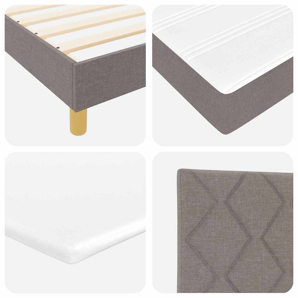 Box Spring Bed with Headboard Taupe 180 x 200 cm Fabric