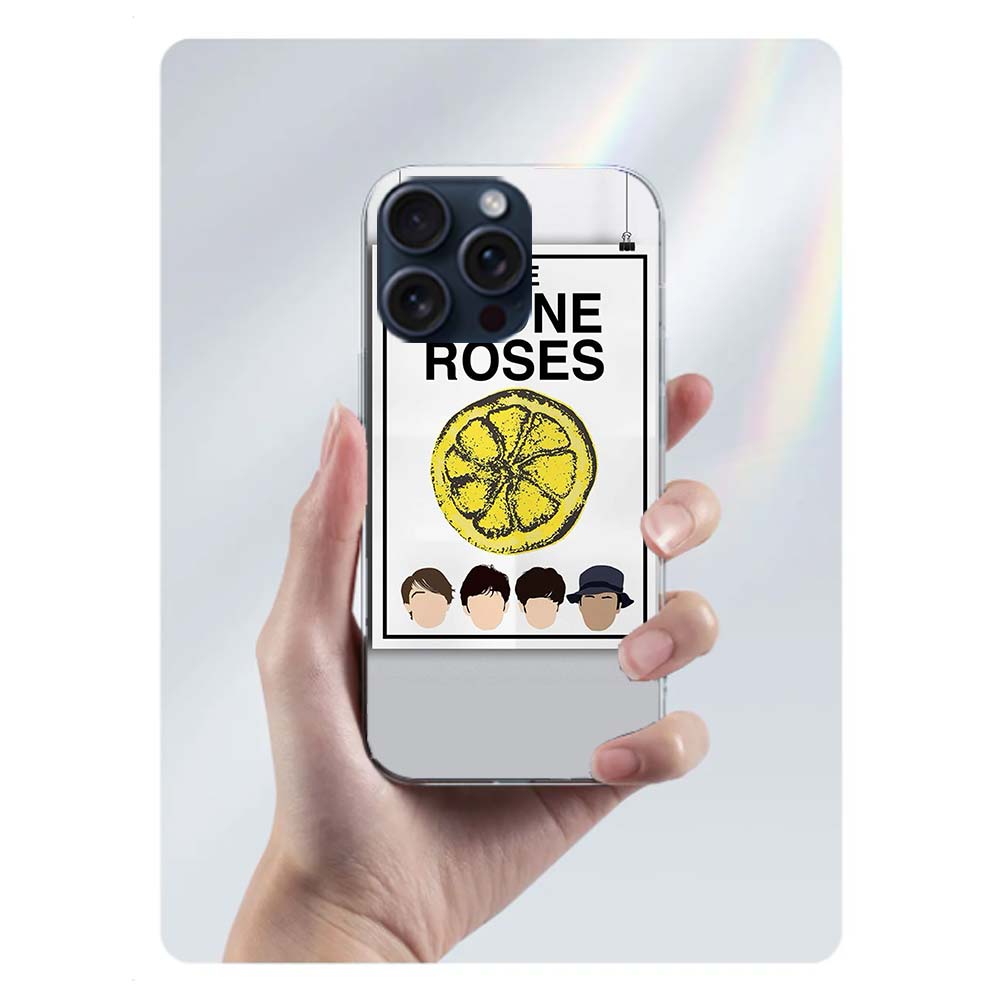 Прозрачный чехол Stone-R-Roses для iPhone 17 Air 16 Pro Max 15 Pro 14 Plus 17E 16E 11 13 12 Mini Чехлы Fundas Cell TPU