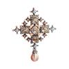 New Baroque Cross Rhinestone Brooch Female Temperament Coat Pin Corsage Shirt Collar Pin Versatile Accessories
