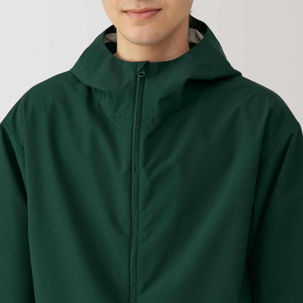 MUJI Водоотталкивающая куртка с капюшоном AD0TTA4A Темно-зеленый S Мужская Мужская Мужская